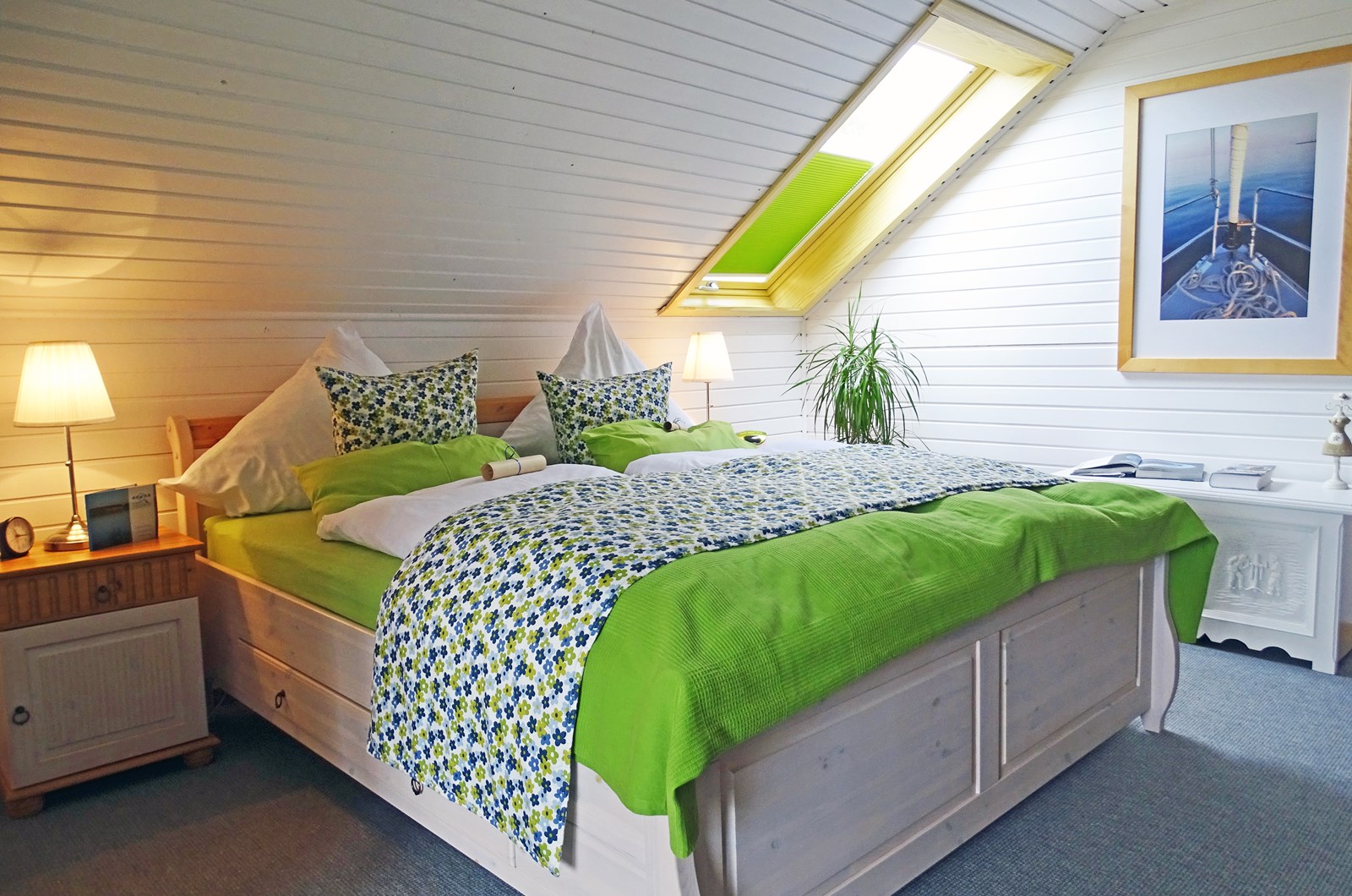 Schlafzimmer im Blockhaus