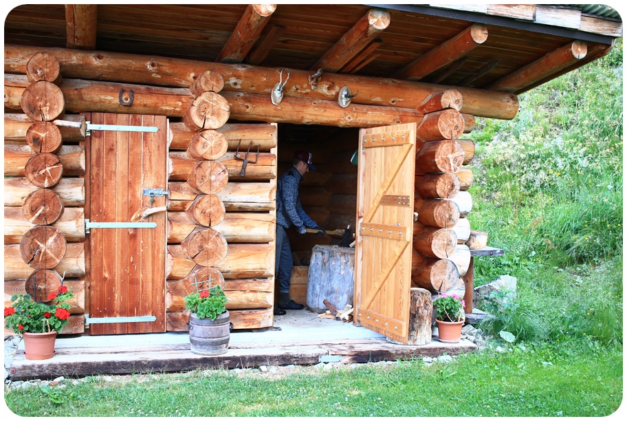 Blockhütte Außenansicht