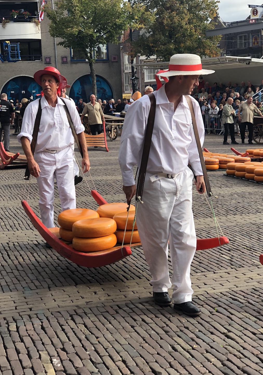 Käseträger auf dem Markt von Almaar